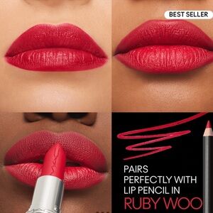 M•A•C Ximal Matte Ruby Woo Lipstick Full Size New Box Very matte vivid blue-red